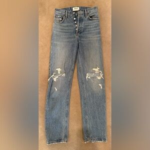 Agolde Blue Distressed Boyfriend Jeans
